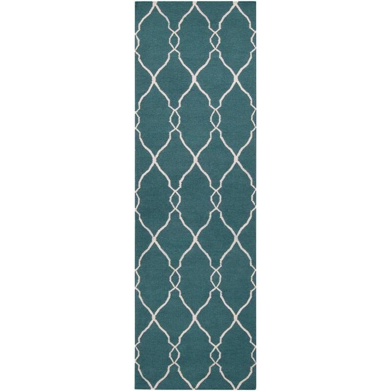 Hand-woven Blue Halicarn Wool Area Rug - 2'6" x 8' Runner - 2'6" x 8' Runner