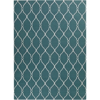 Hand-woven Blue Halicarn Wool Area Rug - 8' x 11' - 8' x 11'