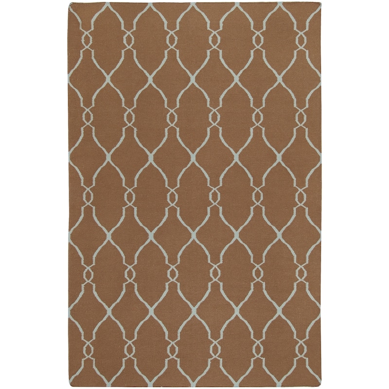 Hand-woven Brown Rhodes Wool Area Rug - 9' x 13' - 9' x 13' - 9' x 13' - Mocha