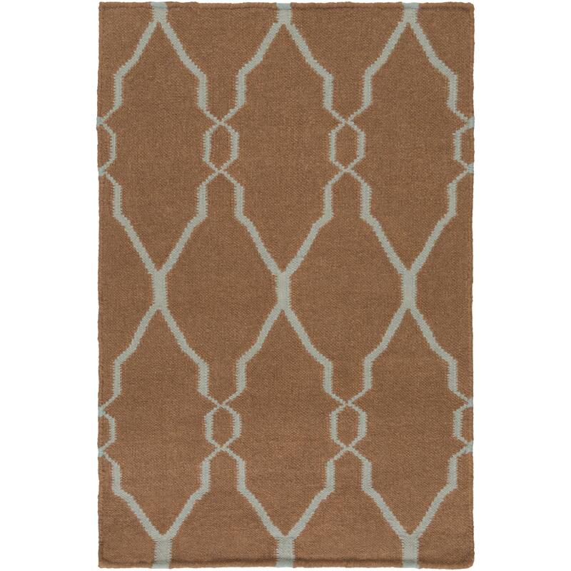 Hand-woven Brown Rhodes Wool Area Rug - 9' x 13' - 9' x 13'