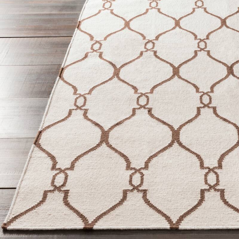 Hand-woven Colossus Ivory Flatweave Wool Area Rug - 3'6" x 5'6" - 3'6" x 5'6"