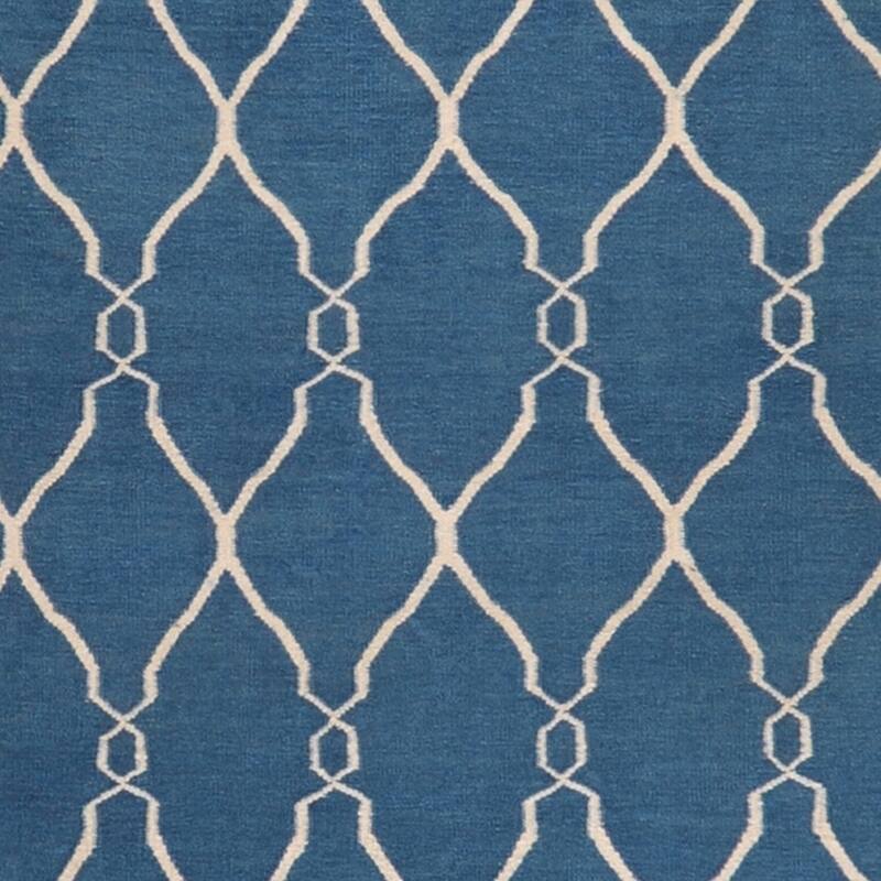 Hand-woven Blue Brewer Wool Area Rug - 2'6" x 8' Runner - 2'6" x 8' Runner