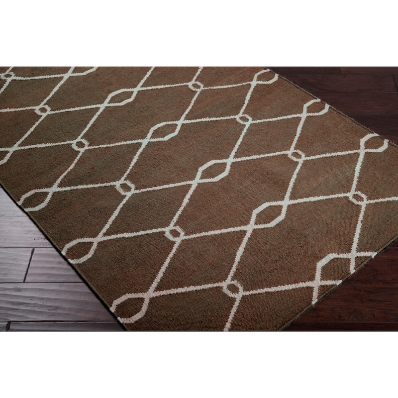 Hand-woven Brown Pisa Wool Area Rug - 3'6" x 5'6" - 3'6" x 5'6"