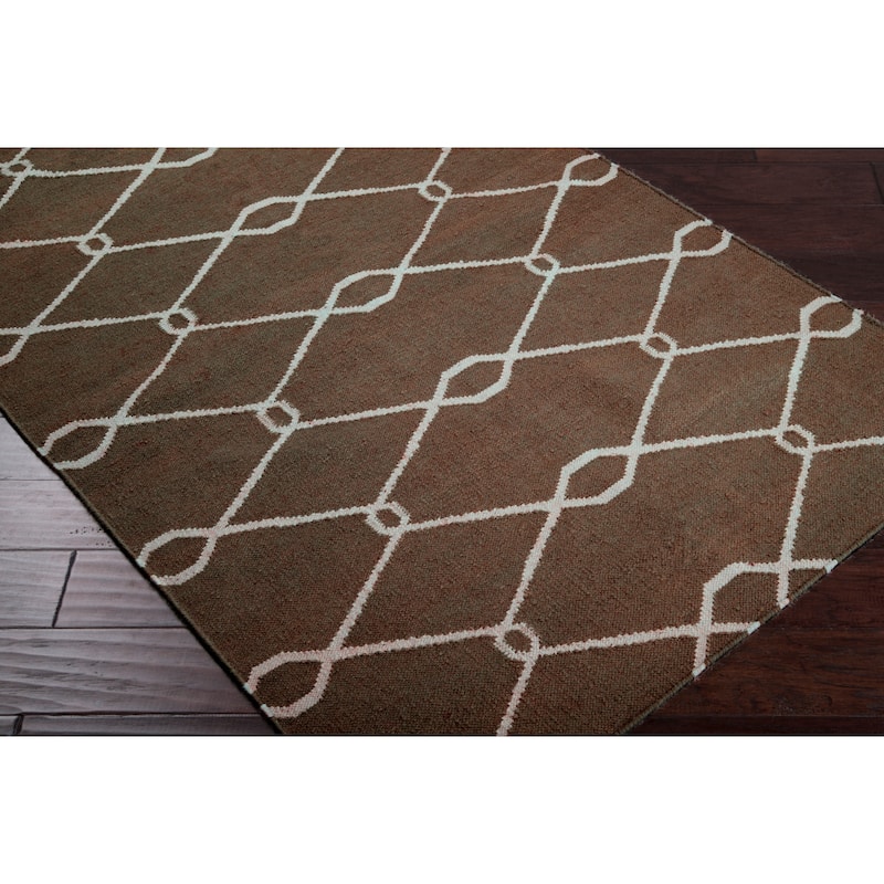 Hand-woven Brown Pisa Wool Area Rug - 3'6" x 5'6" - 3'6" x 5'6"