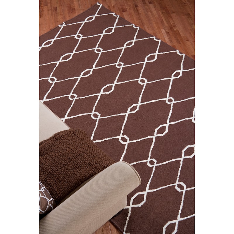 Hand-woven Brown Pisa Wool Area Rug - 3'6" x 5'6" - 3'6" x 5'6"