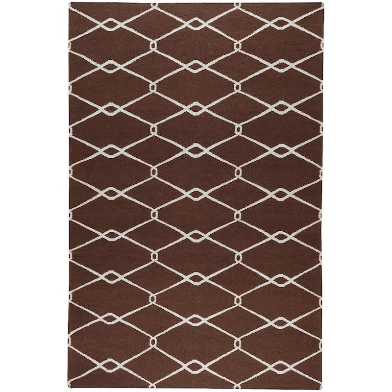 Hand-woven Brown Pisa Wool Area Rug - 3'6" x 5'6" - 3'6" x 5'6"