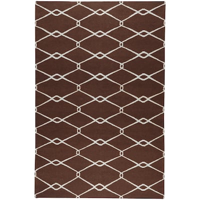 Hand-woven Brown Pisa Wool Area Rug - 3'6" x 5'6" - 3'6" x 5'6"