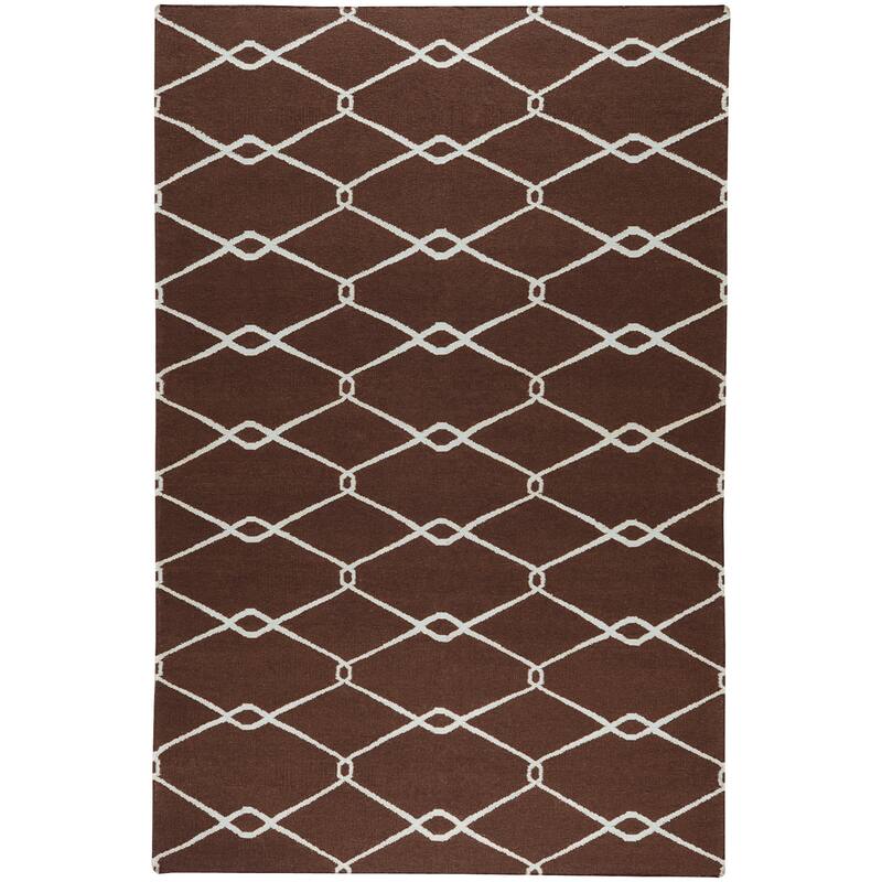 Hand-woven Brown Pisa Wool Area Rug - 3'6" x 5'6" - 3'6" x 5'6"