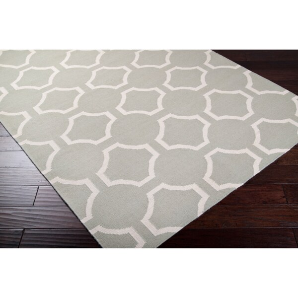 Jill Rosenwald Hand-woven Green Nanjing Wool Rug (5' x 8')