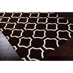 Jill Rosenwald Hand woven Black Cluny Wool Rug (8' x 11') Surya 7x9   10x14 Rugs