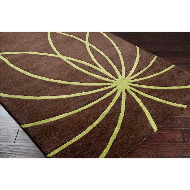 Chamba Handmade Transitional Wool Area Rug - Brown/Olive 3' x 12' Runner