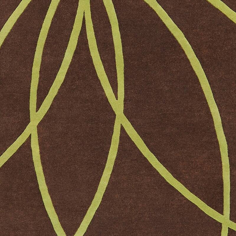 Chamba Handmade Transitional Wool Area Rug - Brown/Olive 8' Round