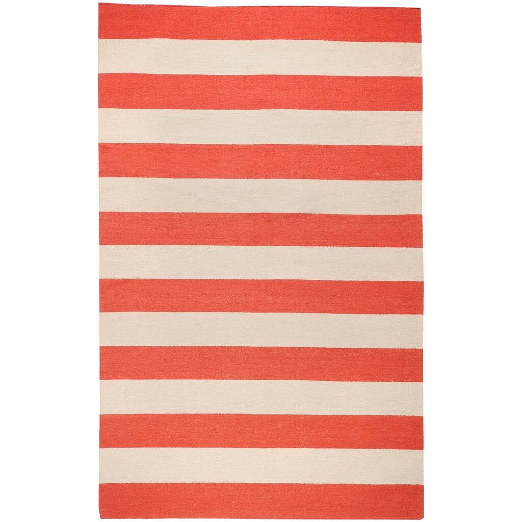 Hand-woven Red Wool Binning Area Rug - 8' x 11'/Surplus