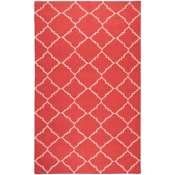 Hand-woven Red Wool Biro Area Rug - 5' x 8'