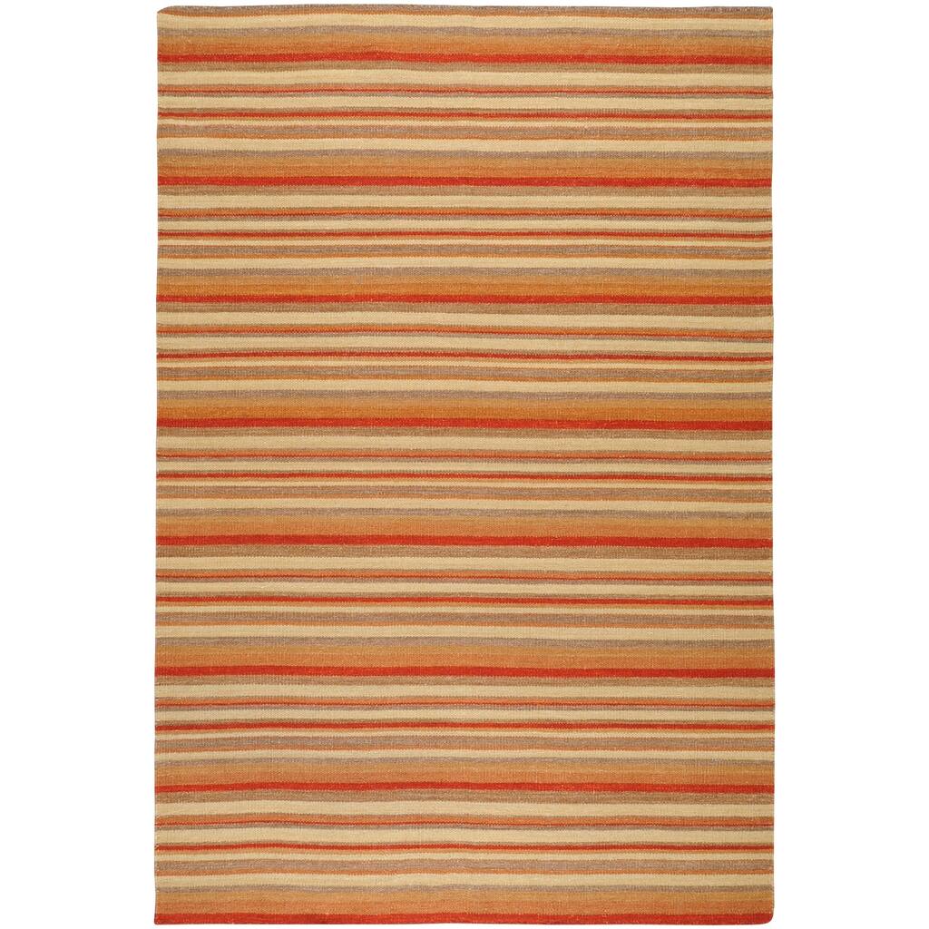 Hand-woven Red Wool Rossine Area Rug - 8' x 11'
