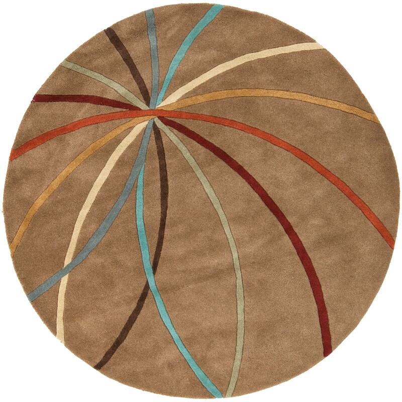 Chamba Handmade Transitional Wool Area Rug - Multi 4' Round