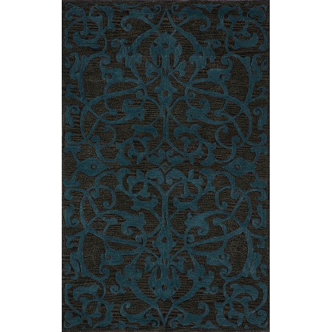 Hand tufted Shimmer Scroll Charcoal Rug (8 X 10)