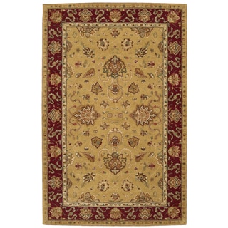 Nourison Hand-tufted Heritage Hall Gold Wool Rug (5'6 x 8'6) - 5'6" x 8'6"
