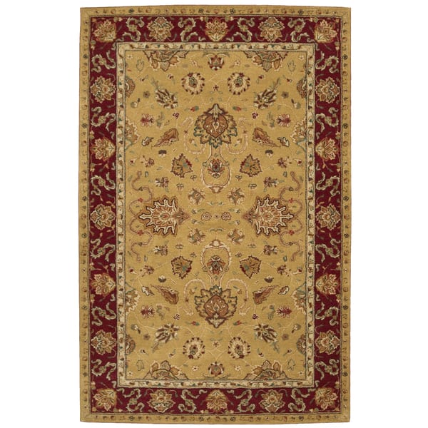 slide 1 of 1, Nourison Hand-tufted Heritage Hall Gold Wool Rug (5'6 x 8'6) - 5'6" x 8'6"