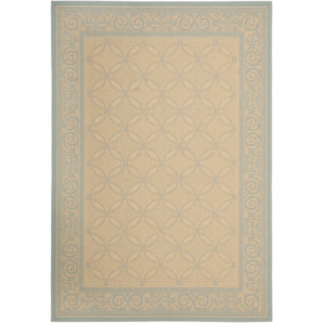 Poolside Cream/aqua Indoor/outdoor Polypropylene Rug (53 X 77)