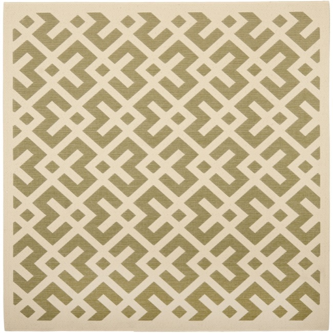 Poolside Green/ Bone Indoor Outdoor Rug (67 Square)