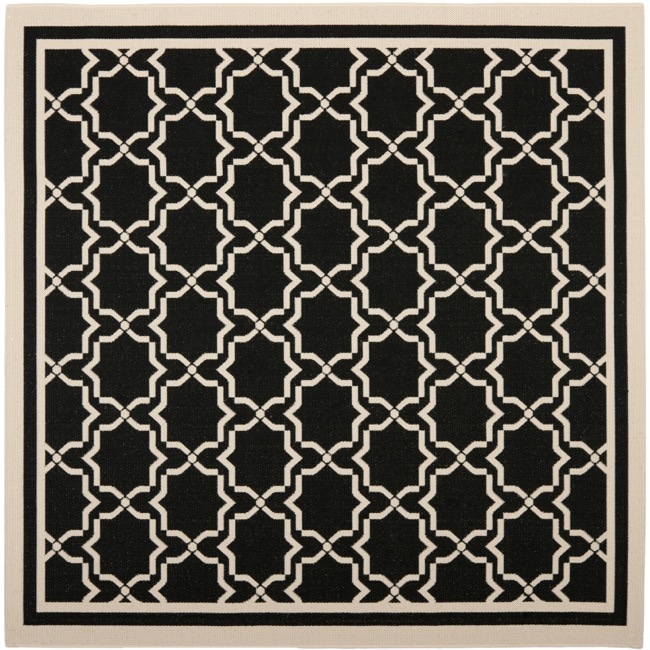 Poolside Black/beige Indoor/outdoor Area Rug (67 Square)