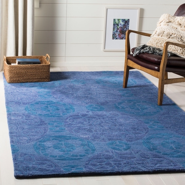 Safavieh Handmade Chatham Treasures Blue New Zealand Wool Rug - 8' x 10'