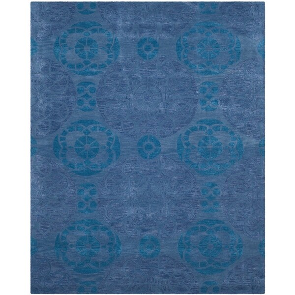 Safavieh Handmade Chatham Treasures Blue New Zealand Wool Rug - 8' x 10'