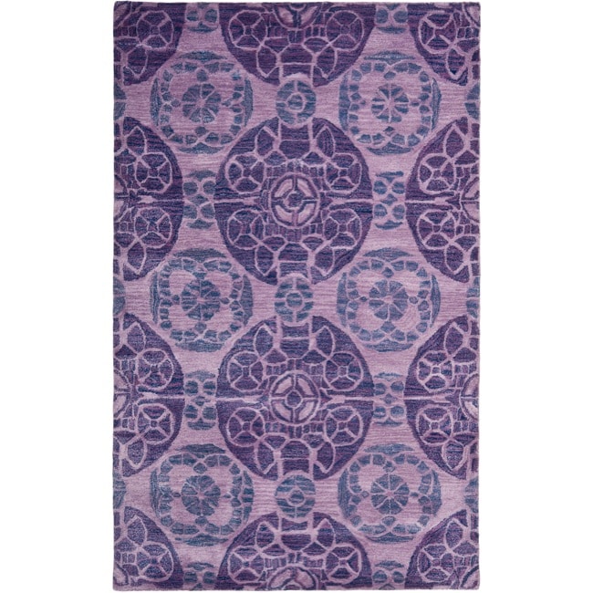 Handmade Chatham Treasures Purple New Zealand Wool Rug (4 X 6)