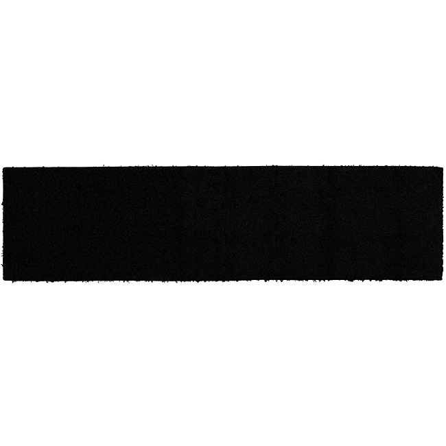 Solid Black Shag Rug (2 X 8)