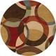 preview thumbnail 47 of 97, Mayflower Handmade Modern Circles Wool Area Rug Brown/Rust - 4' Round/Surplus2 - Runner/Round