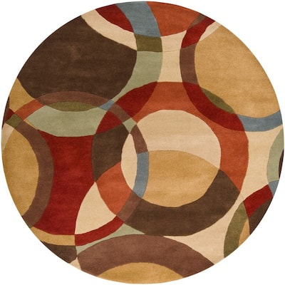 Mayflower Handmade Modern Circles Wool Area Rug