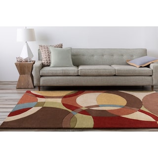 Mayflower Handmade Modern Circles Wool Area Rug