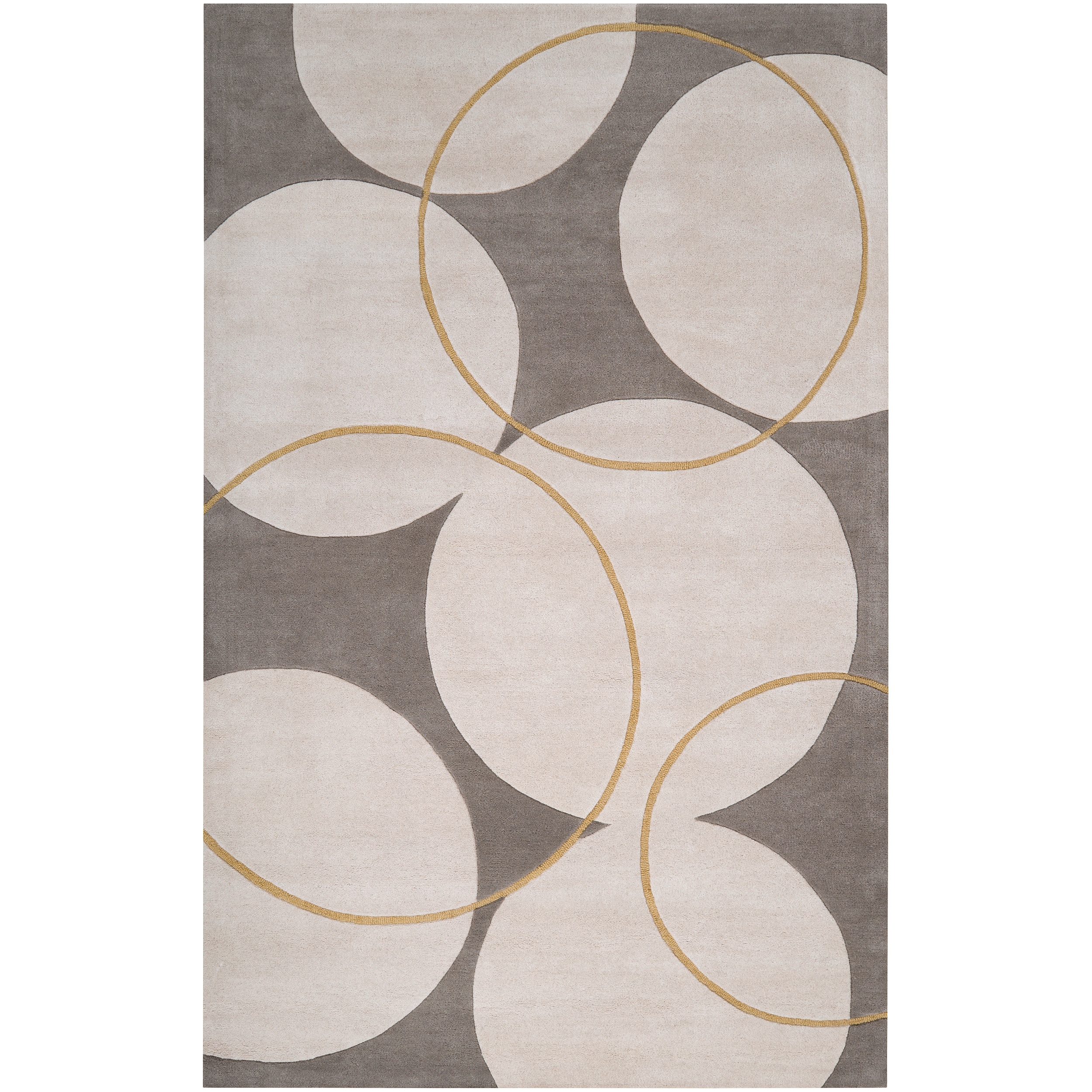 Hand tufted Contemporary Burdren Gray New Zealand Wool Geometric Rug (5 X 8)