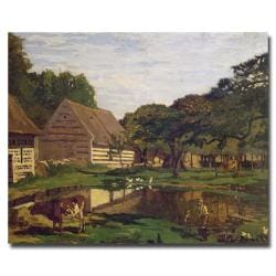 Claude Monet 'A Farmyard in Normandy, 1863' Canvas Art Trademark Fine Art Canvas