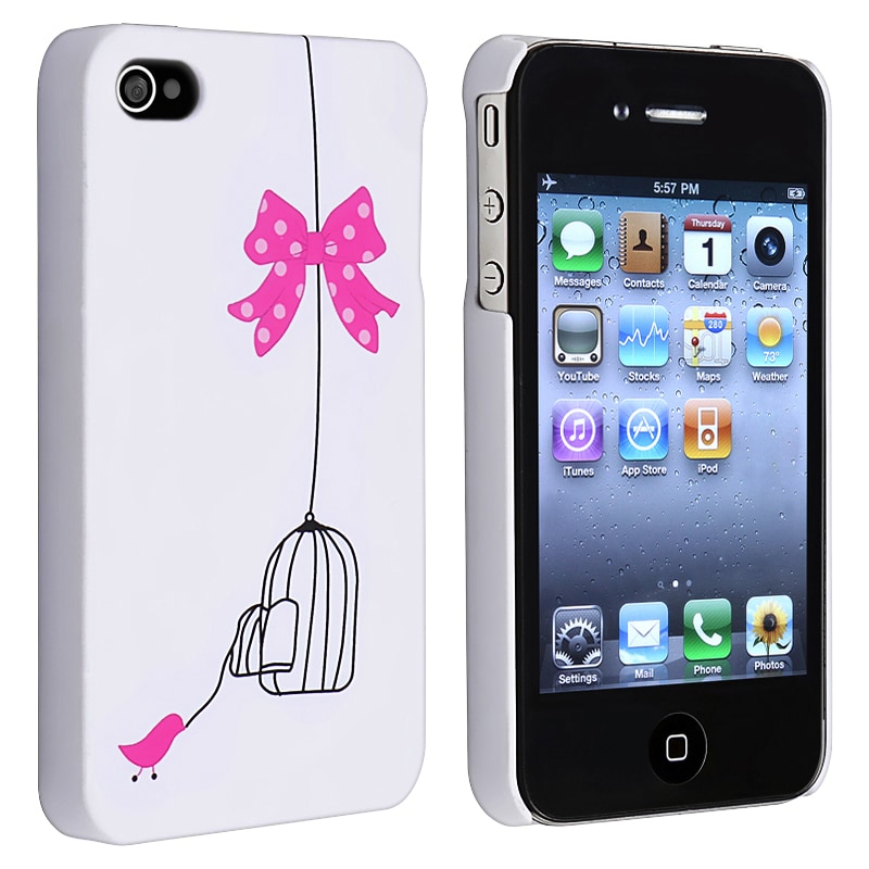 Shop INSTEN White/ Bird Cage Snapon Rubber Coated Phone Case Cover for