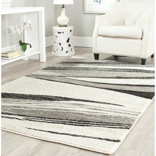 Safavieh Retro Modern Abstract Light Grey/ Ivory Rug (8' x 10 ...