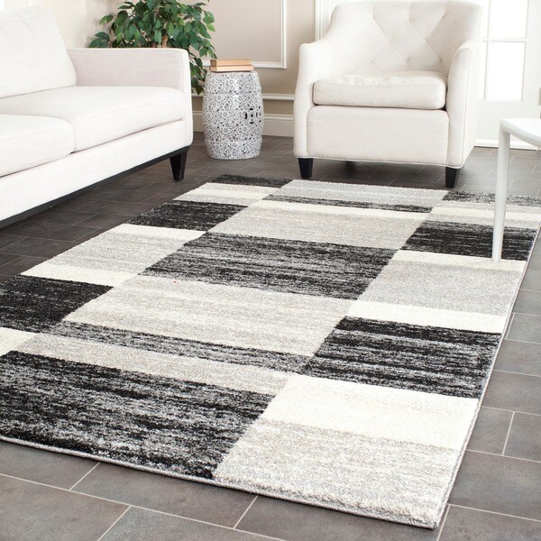 Safavieh Retro Modern Abstract Black/ Light Grey Distressed Rug (5' x 8') - 5' x 8'