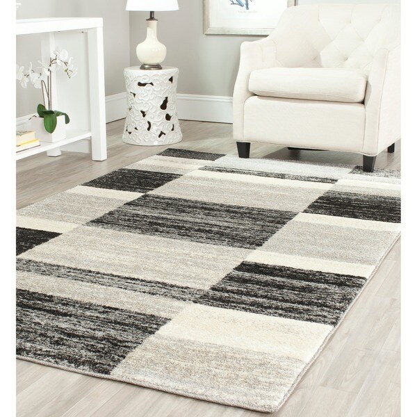 Safavieh Retro Modern Abstract Black/ Light Grey Rug (8' x 10 ...