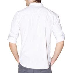 191 Unlimited Men's White Pinstripe Woven Shirt 191 Unlimited Casual Shirts