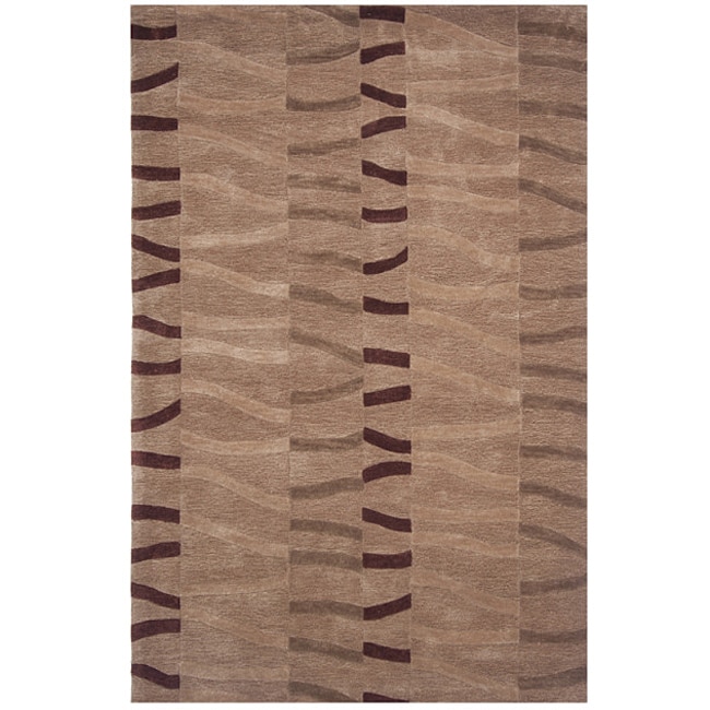 Hand tufted Dynasty Ivory Area Rug (50 X 79) (PolyacrylicPile Height 1.5 inchesStyle TraditionalPrimary color IvorySecondary color BrownPattern GeometricTip We recommend the use of a non skid pad to keep the rug in place on smooth surfaces.All rug s