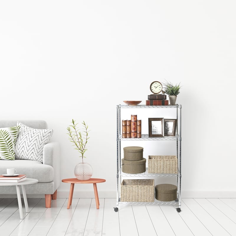 Seville Classics 4-Tier UltraZinc Steel Wire Shelving, 14x30x48 - 48"h x 30"w 13"h