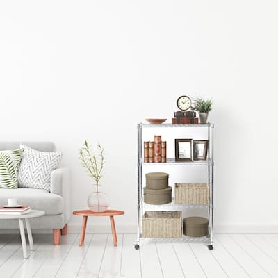 Seville Classics 4-Tier UltraZinc Steel Wire Shelving, 14x30x48 - 48"h x 30"w 13"h