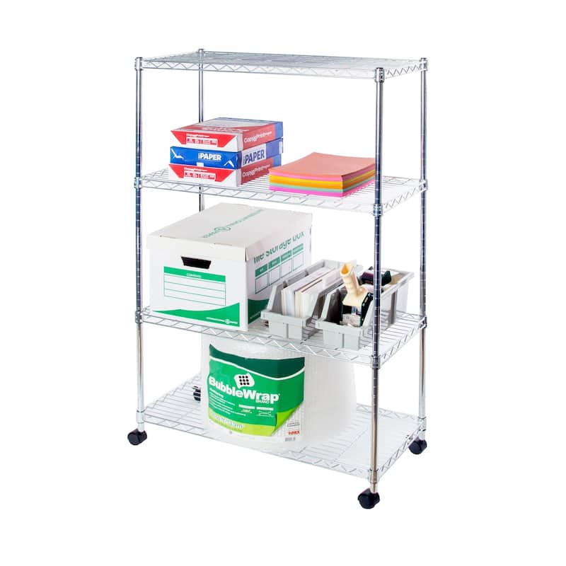 Seville Classics 4-Tier UltraZinc Steel Wire Shelving, 14x30x48 - 48"h x 30"w 13"h