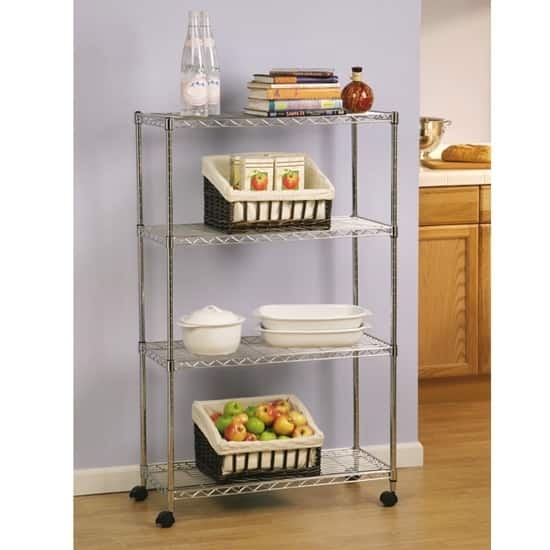 Seville Classics 4-Tier UltraZinc Steel Wire Shelving, 14x30x48 - 48"h x 30"w 13"h
