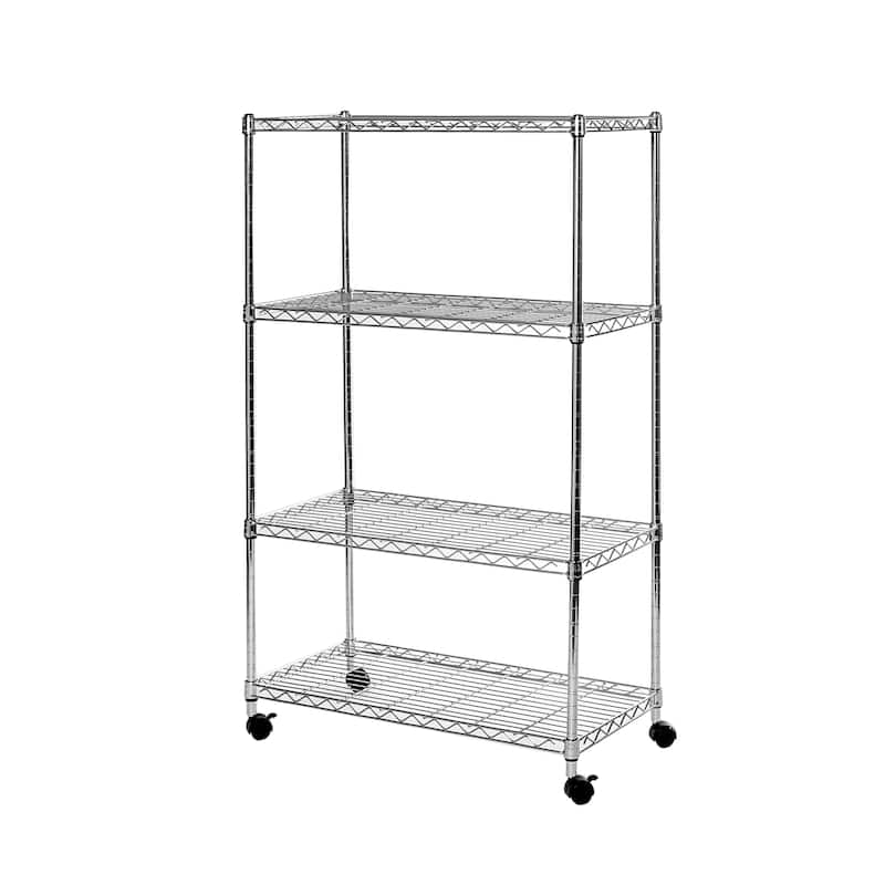 Seville Classics 4-Tier UltraZinc Steel Wire Shelving, 14x30x48 - 48"h x 30"w 13"h