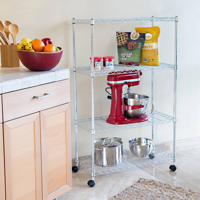Seville Classics 4-Tier UltraZinc Steel Wire Shelving, 14x30x48 - 48"h x 30"w 13"h