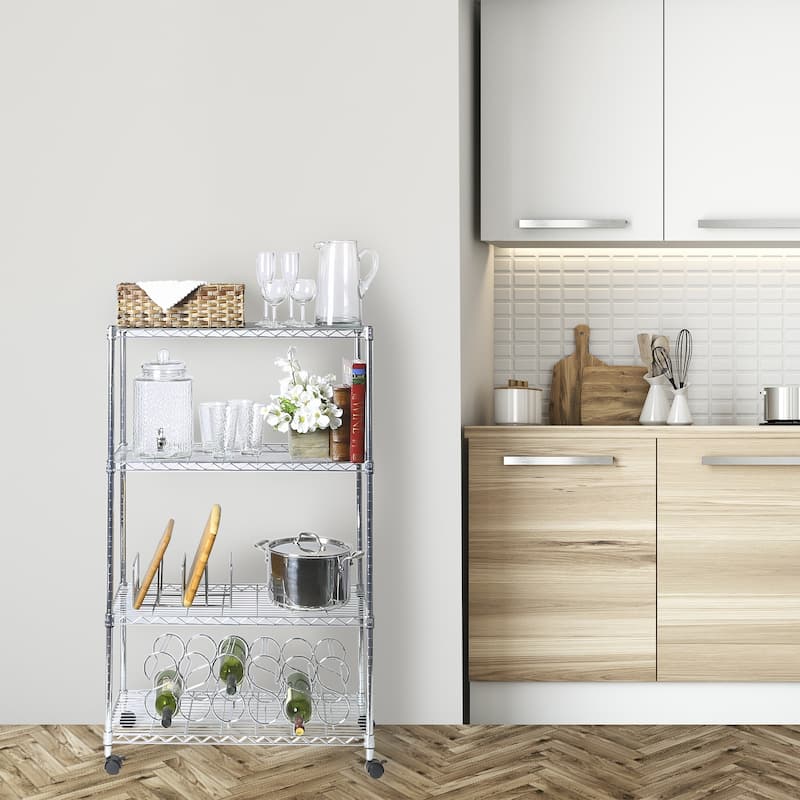 Seville Classics 4-Tier UltraZinc Steel Wire Shelving, 14x30x48 - 48"h x 30"w 13"h