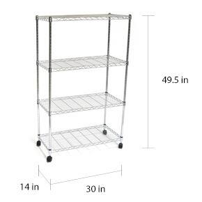 Seville Classics 4-Tier UltraZinc Steel Wire Shelving, 14x30x48 - 48"h x 30"w 13"h