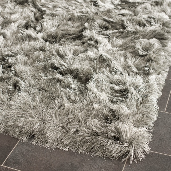 Silken Silver Shag Rug (23 X 8)